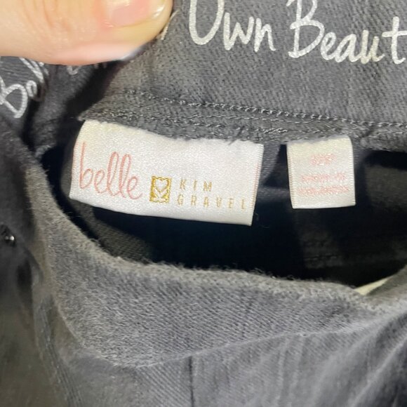 Belle Kim Gravel 12P Petite Grey Pull-On Pants Stretch Waist - Picture 3 of 5